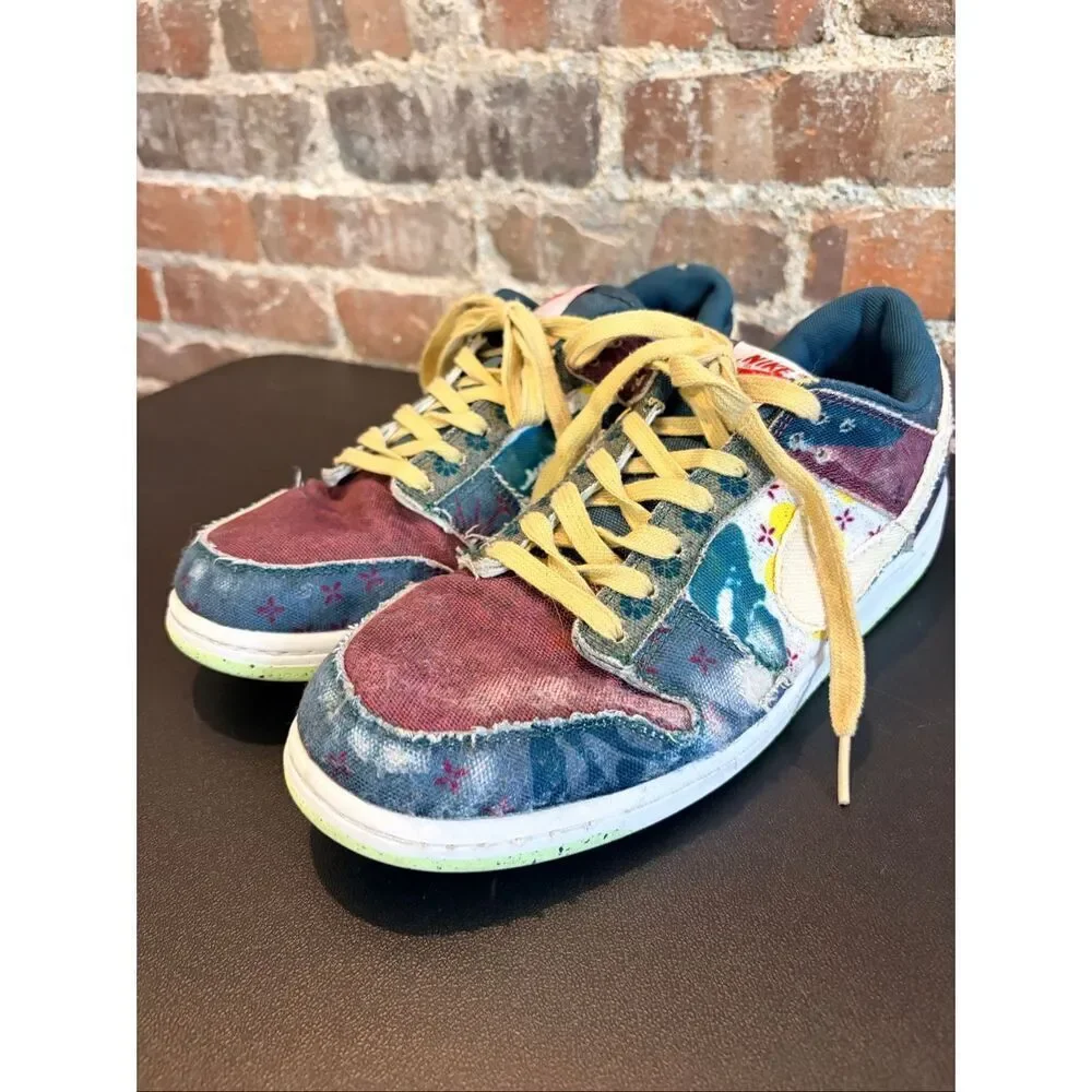 Measure sneakers!! NIKE • DUNK LOW COMMUNITY GARDEN | Purple/Green Multi Sneaker